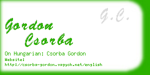 gordon csorba business card